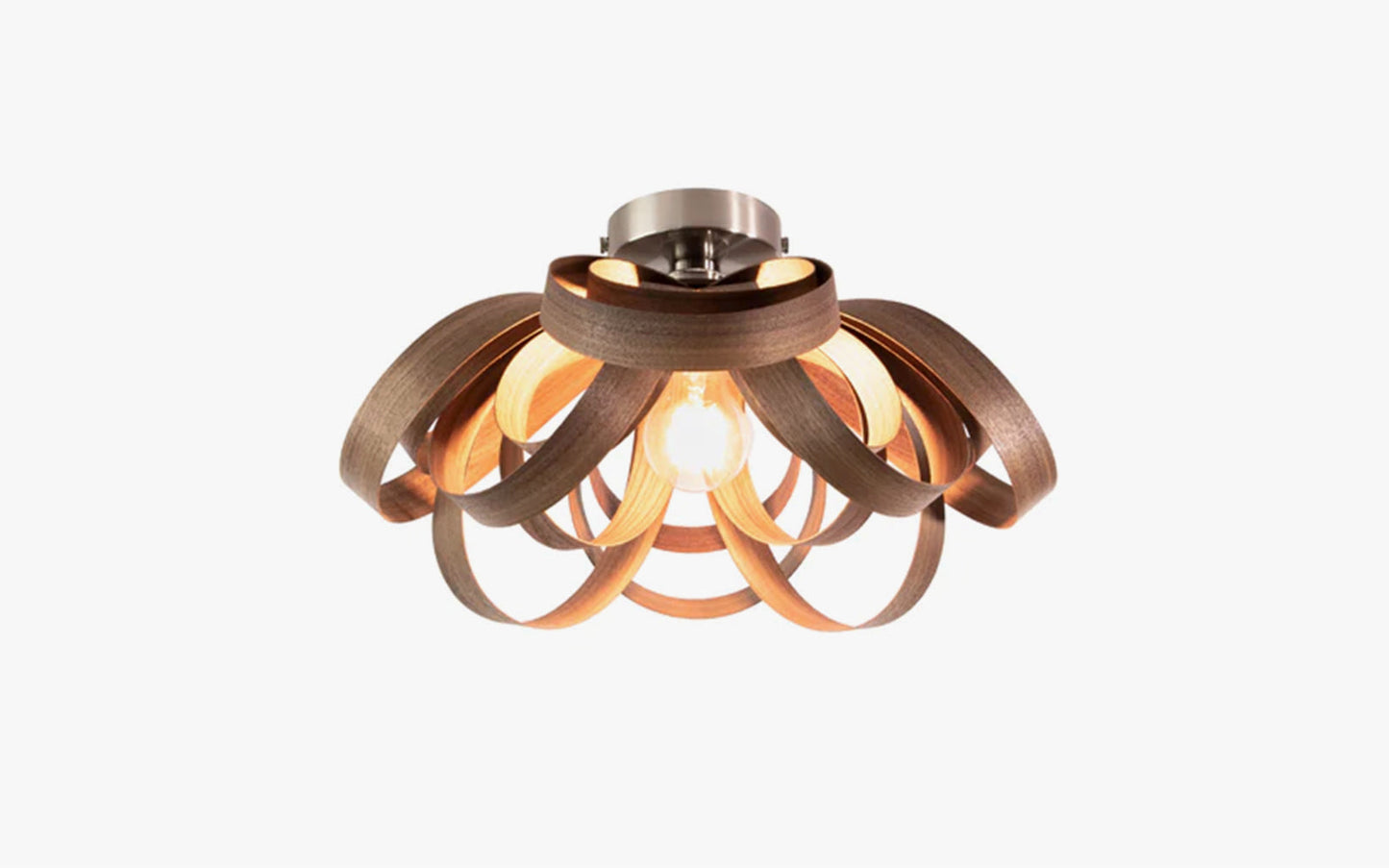 Skipper Small Flush Ceiling Light - oak wood