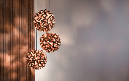 No.1 Pendant - Trio Cluster - oak wood