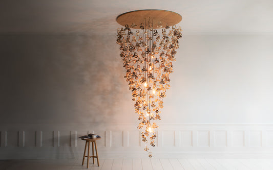 Flock Chandelier Large - oak wood