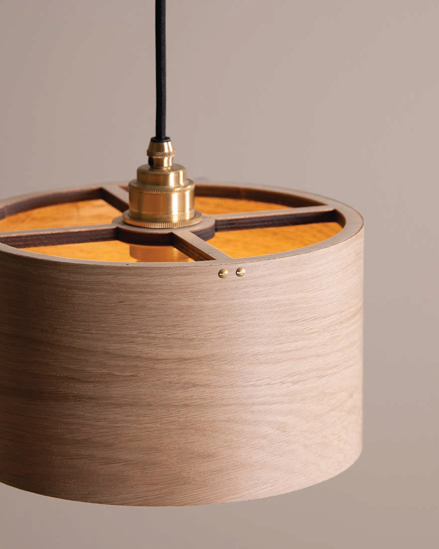 Kanna Drum Pendant - oak wood