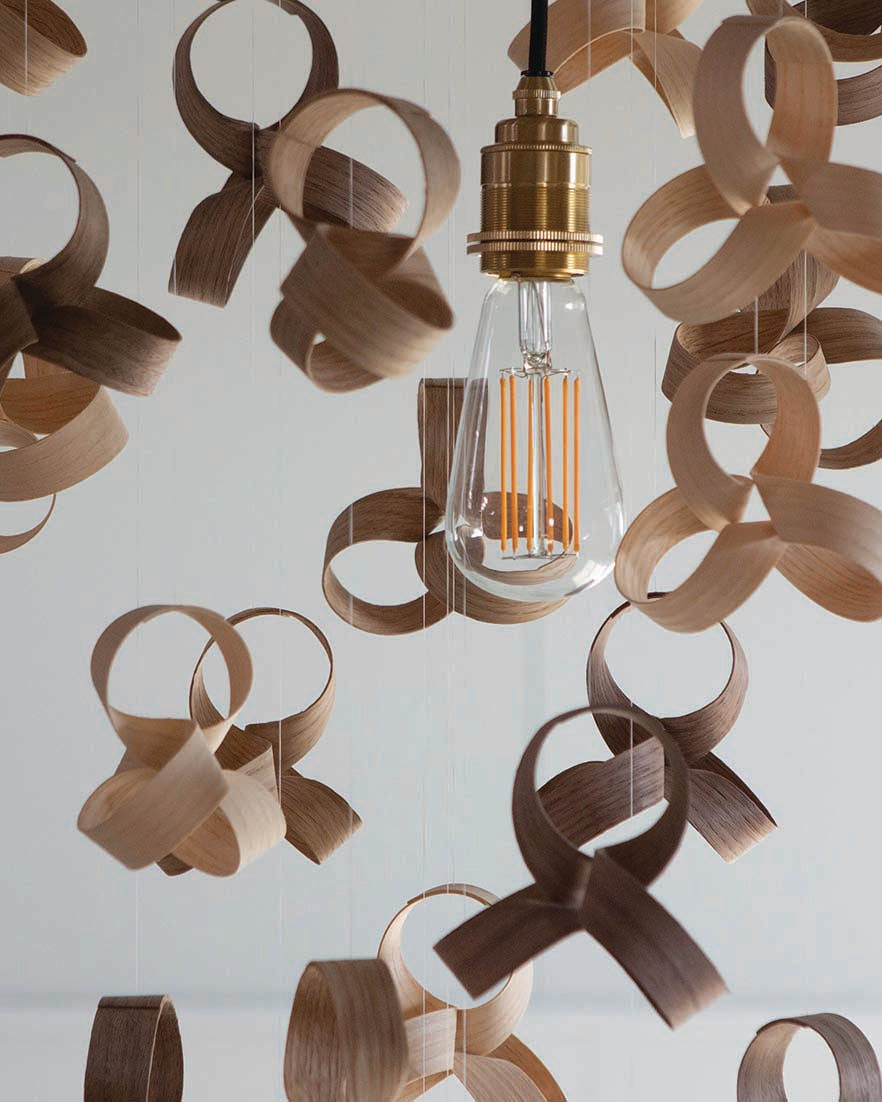 Flock Chandelier - oak wood