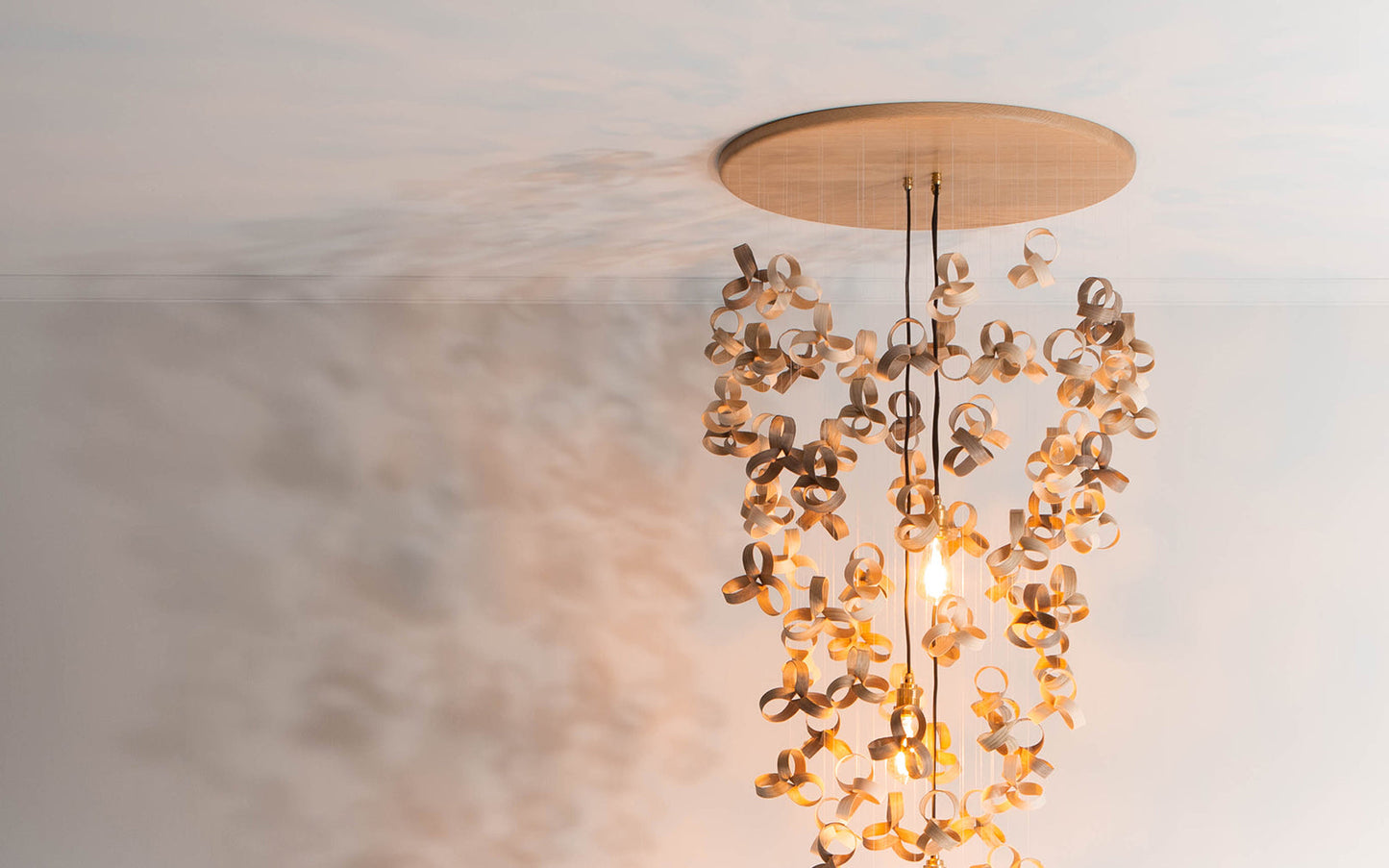 Flock Chandelier - oak wood