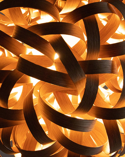 No.1 Pendant Range - Trio Cluster - oak wood