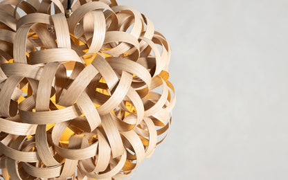 No.1 Pendant Range - Trio Cluster - oak wood