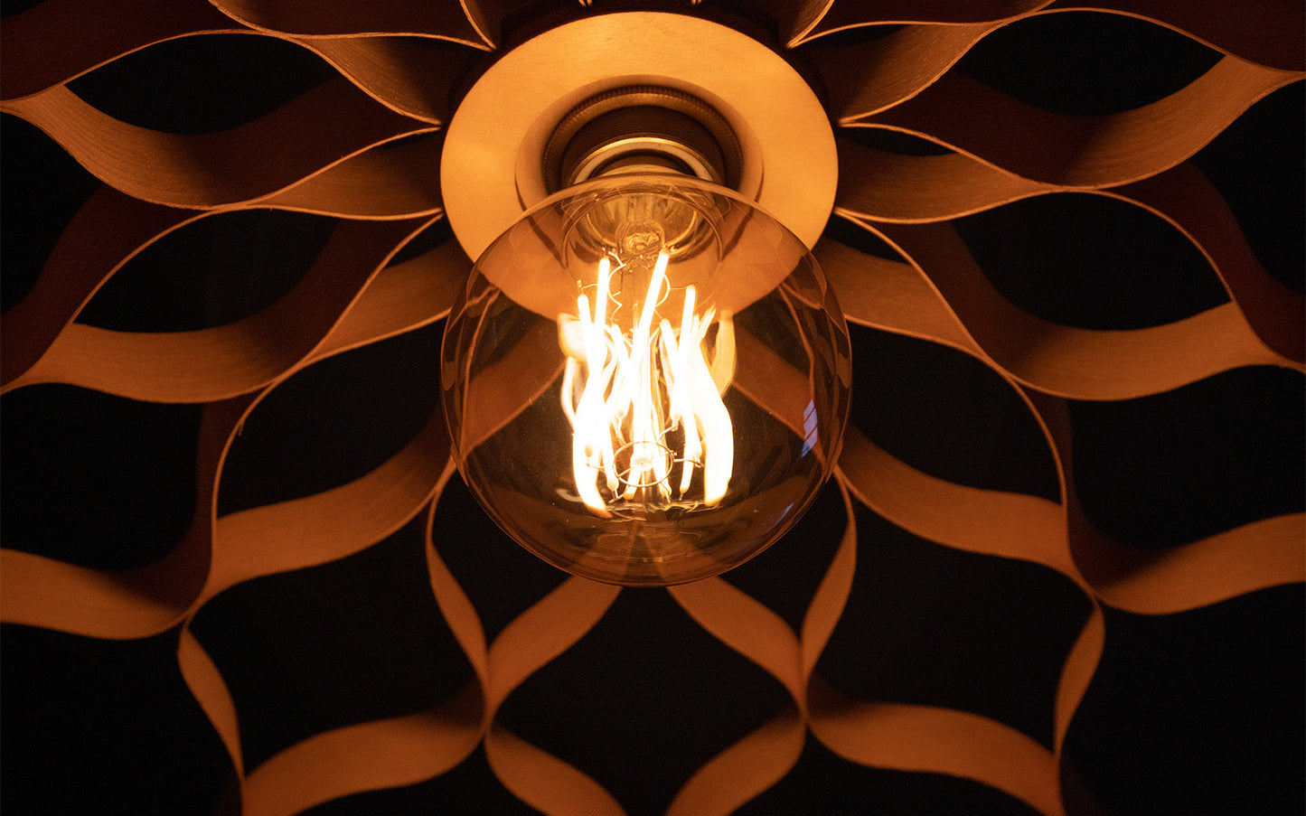 Arame Pendant Small - Trio Cluster - walnut wood