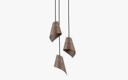 Keel Pendant - Trio Cluster - oak wood