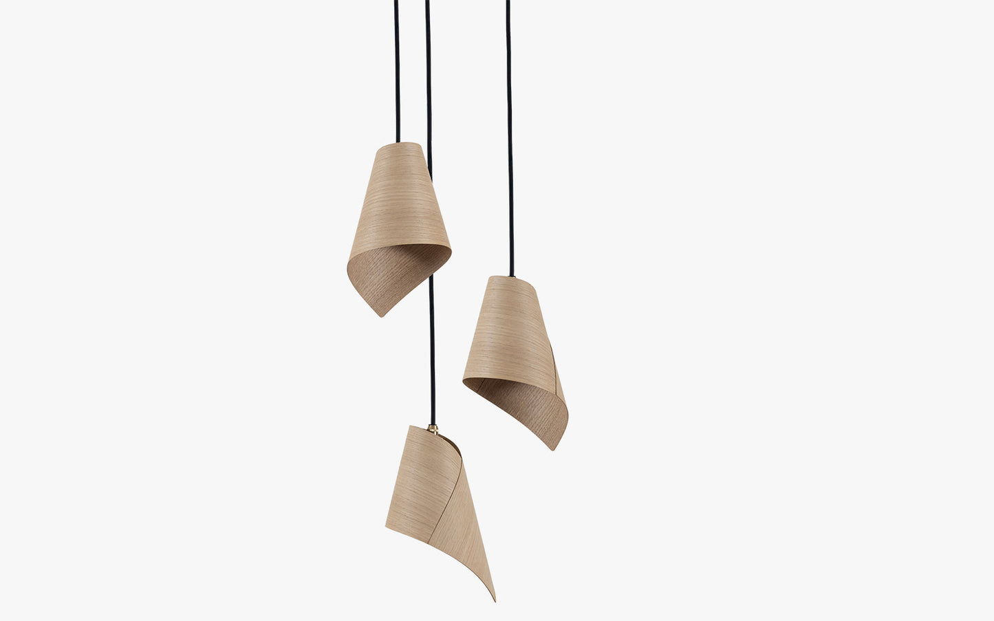 Keel Pendant - Trio Cluster - oak wood