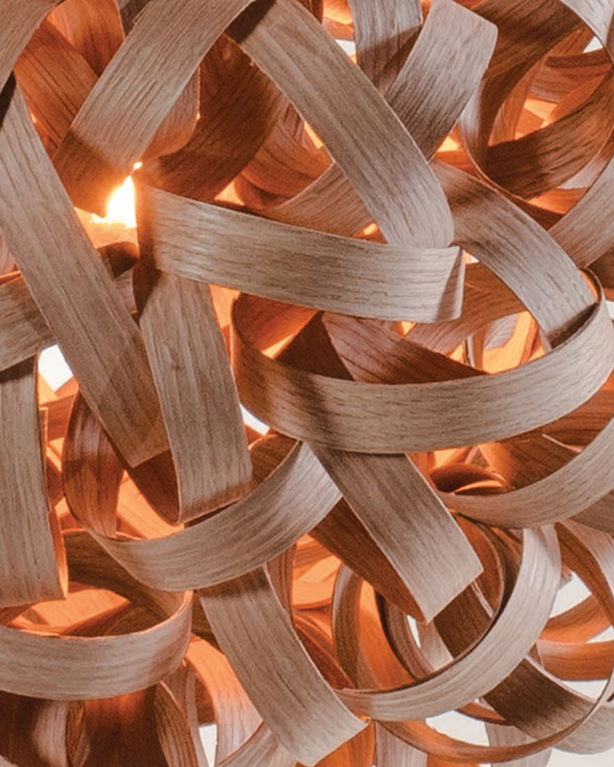 No.1 Pendant - Trio Cluster - oak wood