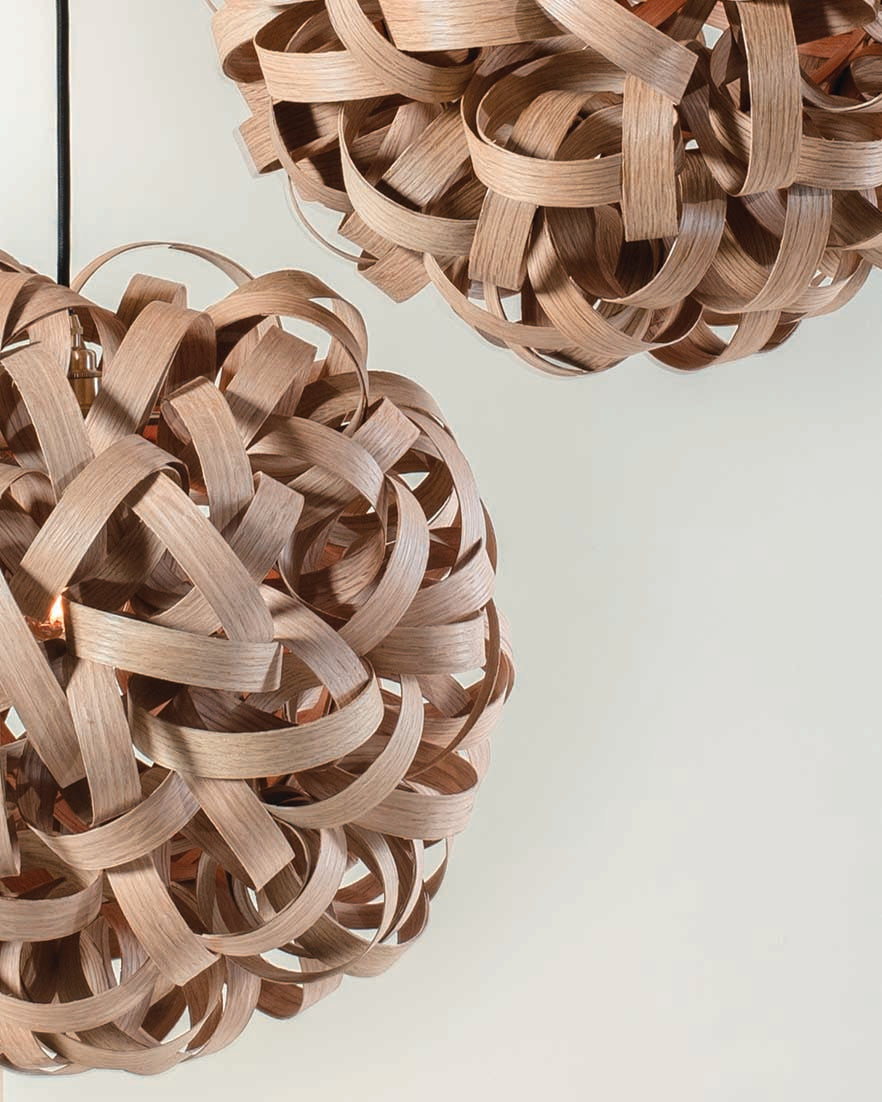 No.1 Pendant - Trio Cluster - oak wood