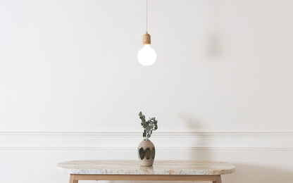 Norden - Porcelain III Pendant - oak wood