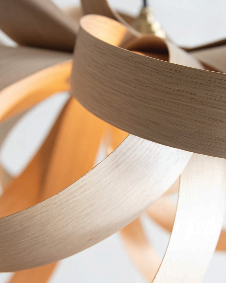 Skipper Pendant - Trio Cluster - oak wood