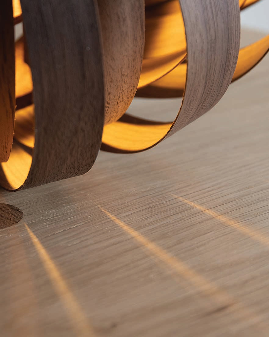 Urchin Table Light - oak wood