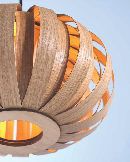 Urchin Pendant Small - Trio Cluster - oak wood