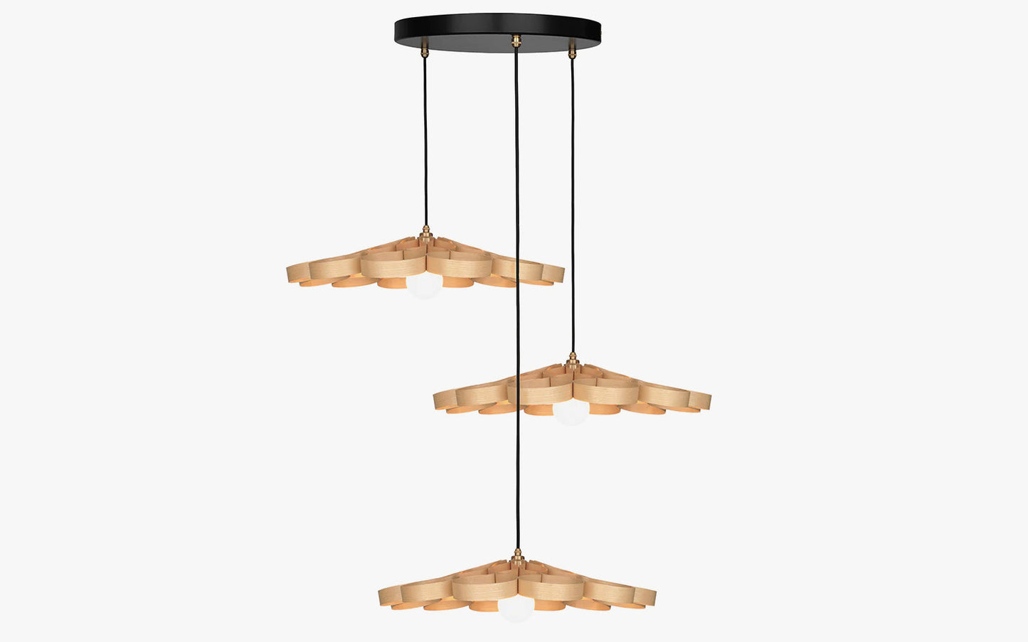 Arame Pendant Small - Trio Cluster - walnut wood