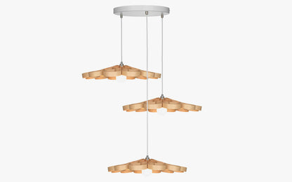 Arame Pendant Small - Trio Cluster - walnut wood