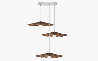 Arame Pendant Small - Trio Cluster - walnut wood
