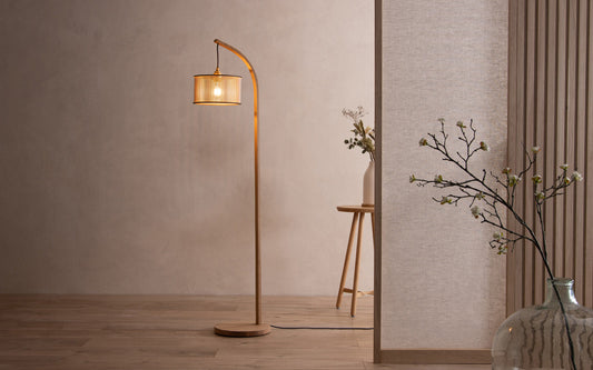 Artus Small - Stem Floor Light - oak wood