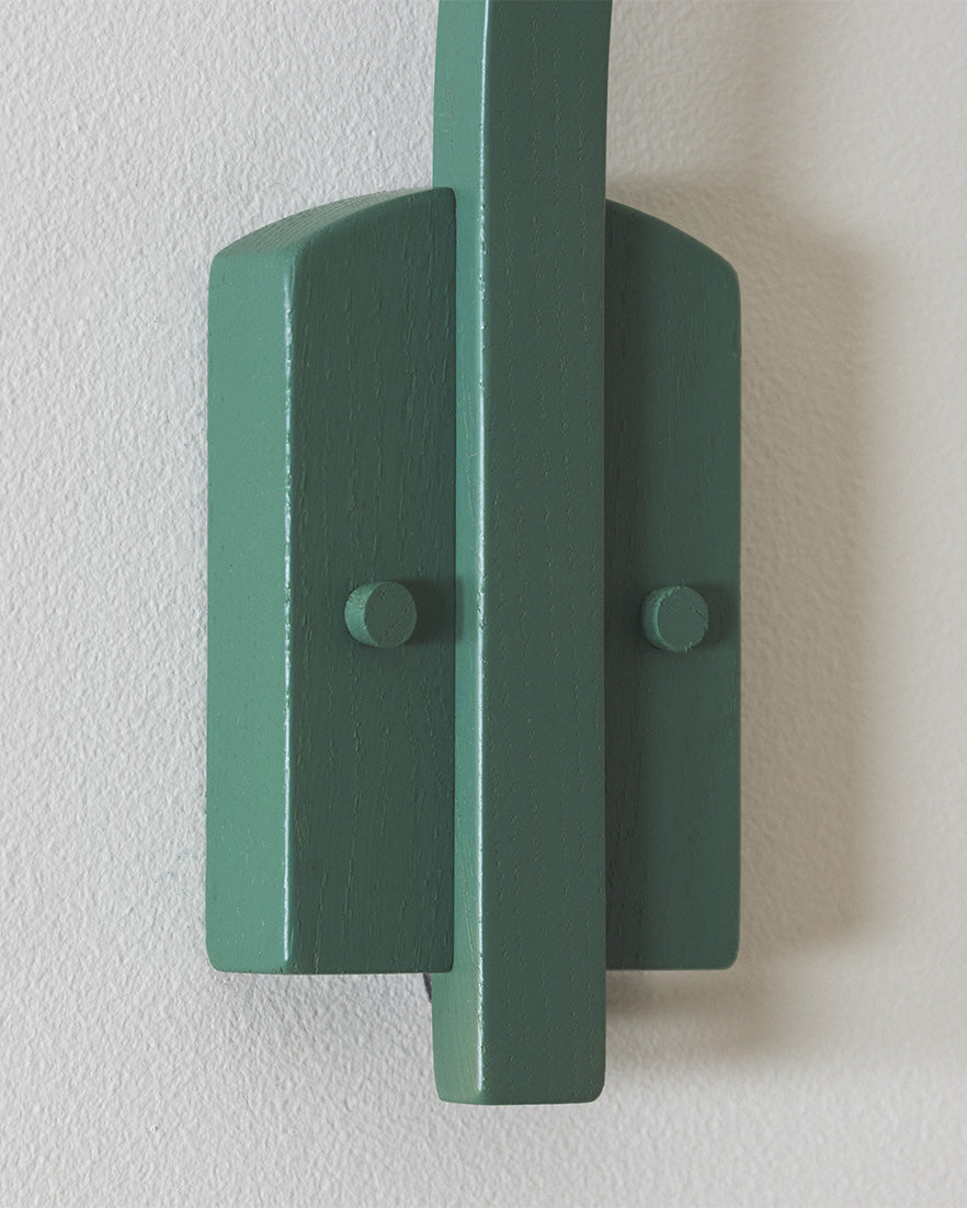 Cove Hanter Wall Light - Falmouth Blue - oak wood