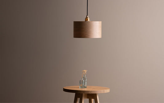 Kanna Drum Pendant - oak wood