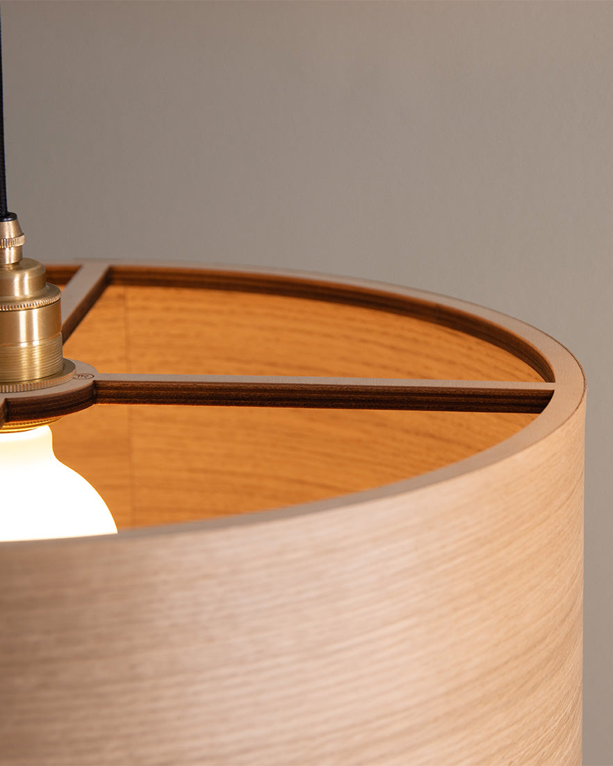 Kanna Drum Pendant Large - oak wood