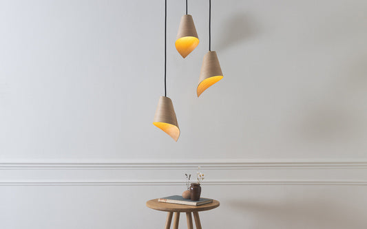 Keel Pendant - Trio Cluster - oak wood