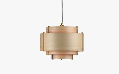 Leven Drum Pendant - oak wood
