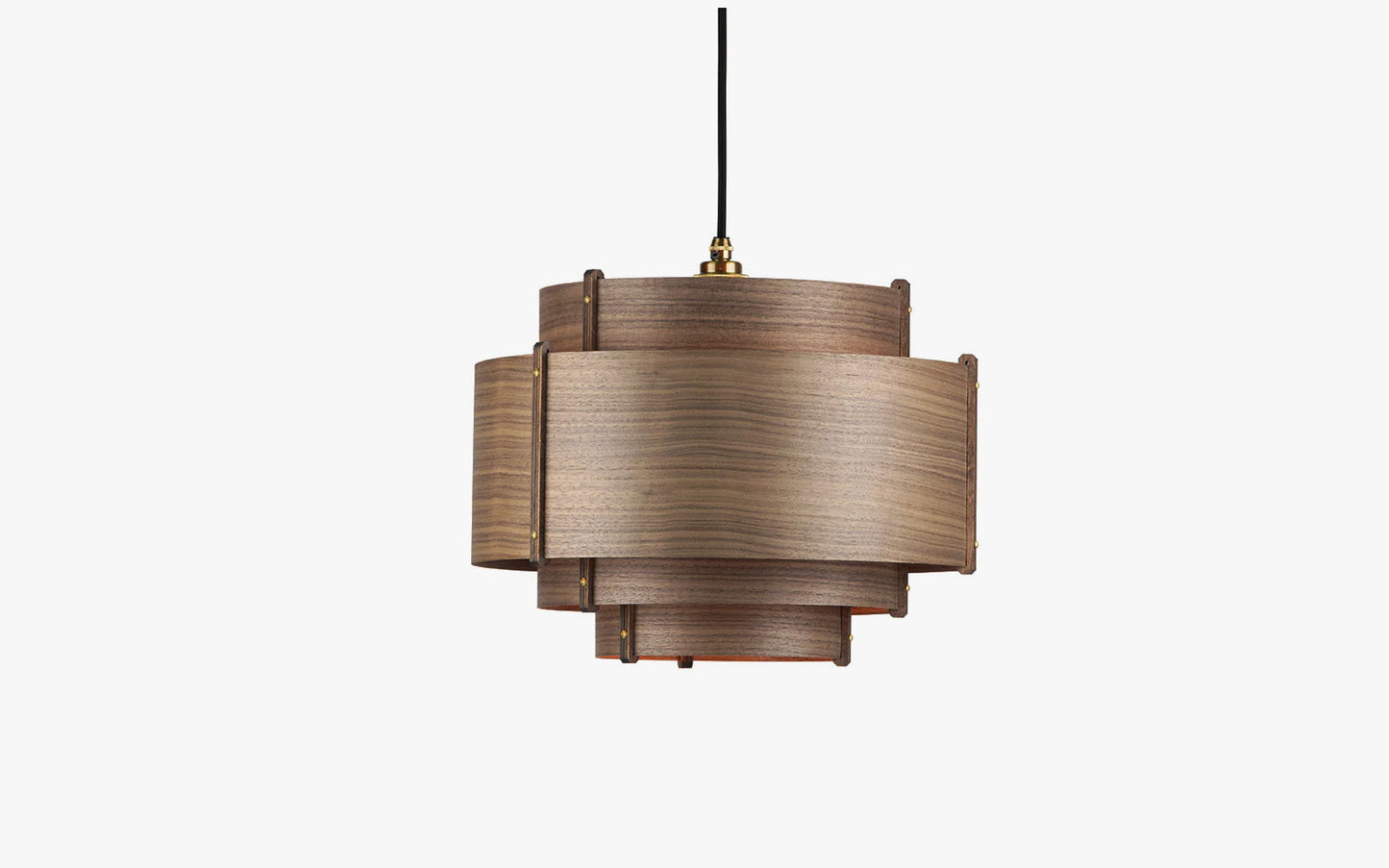 Leven Drum Pendant - oak wood