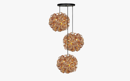 No.1 Pendant - Trio Cluster - oak wood
