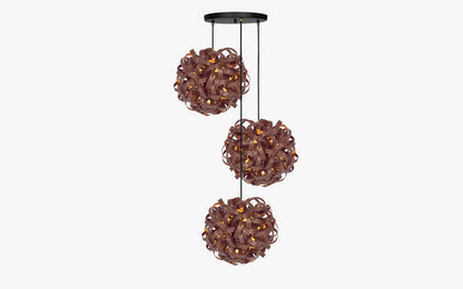 No.1 Pendant - Trio Cluster - oak wood