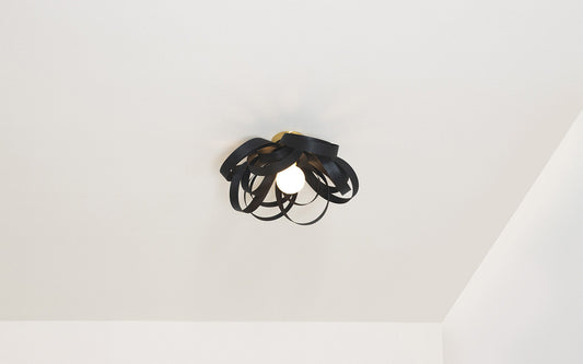 Noctis Skipper Small Flush Ceiling Light - wood