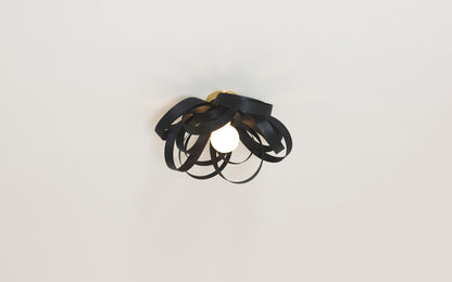 Noctis Skipper Small Flush Ceiling Light - wood