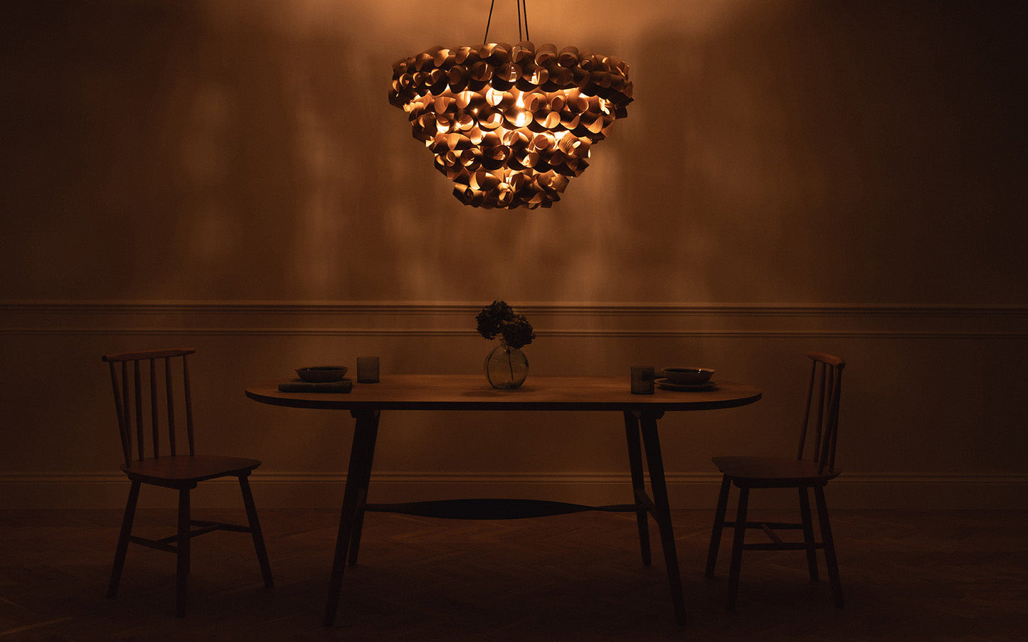 Shoal Chandelier - oak wood