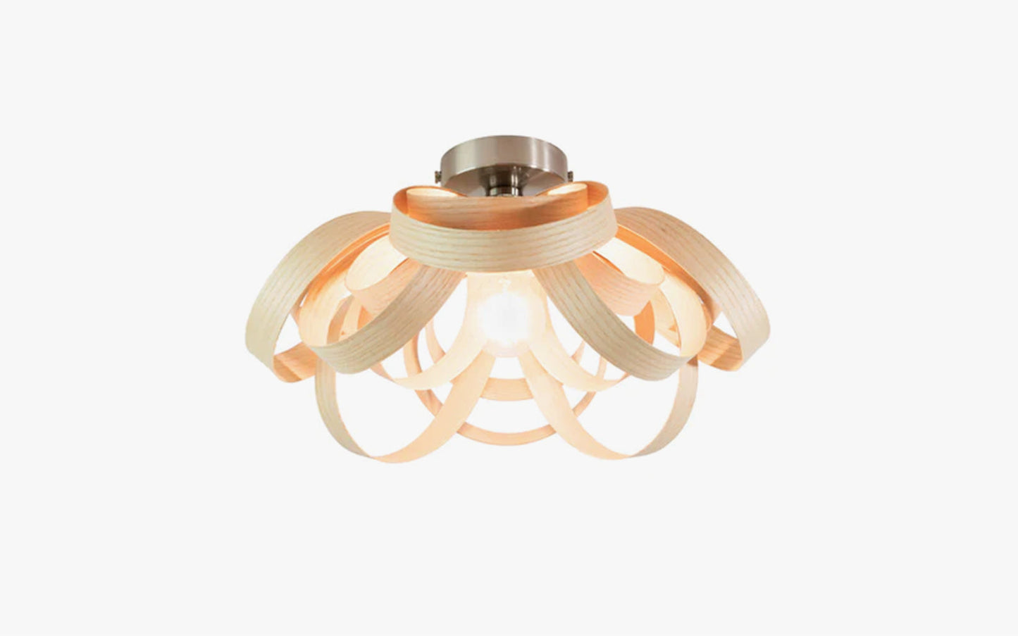 Skipper Small Flush Ceiling Light - oak wood