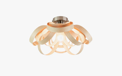 Skipper Small Flush Ceiling Light - oak wood