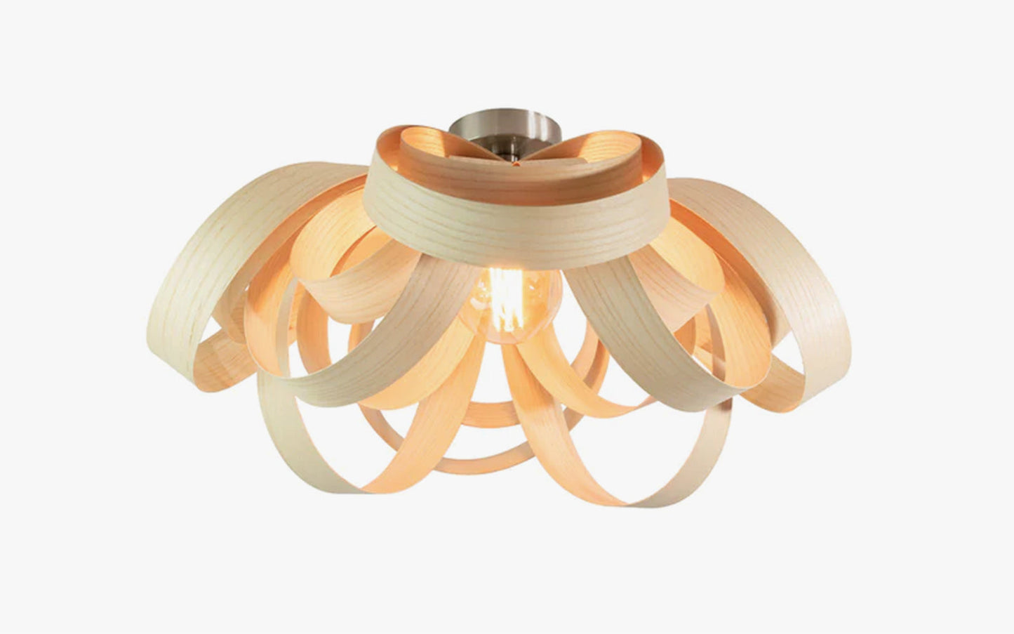 Skipper Flush Ceiling Light - oak wood