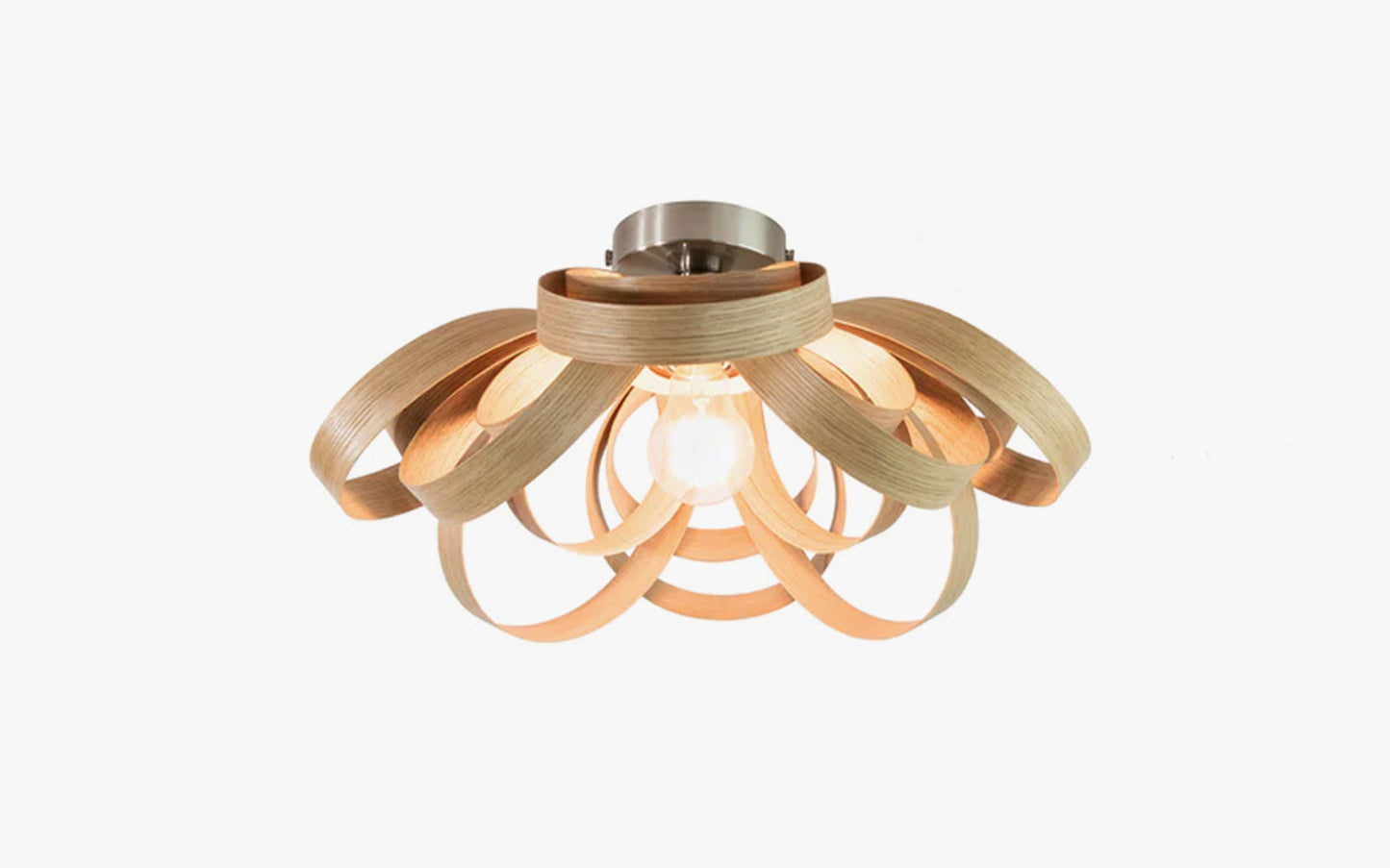 Skipper Small Flush Ceiling Light - oak wood