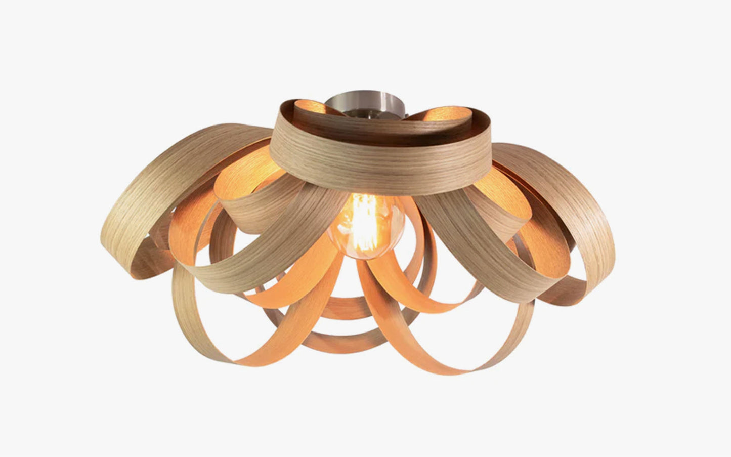 Skipper Flush Ceiling Light - oak wood