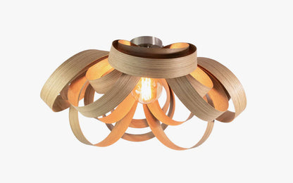 Skipper Flush Ceiling Light - oak wood