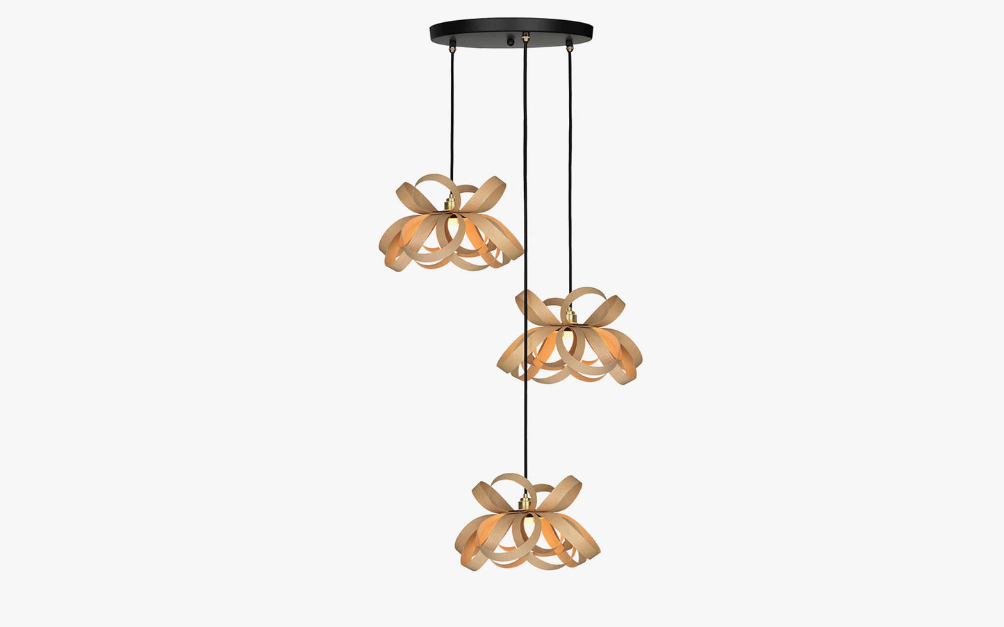 Skipper Pendant Small - Trio Cluster - oak wood