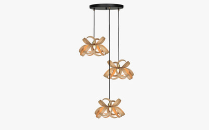 Skipper Pendant Small - Trio Cluster - oak wood