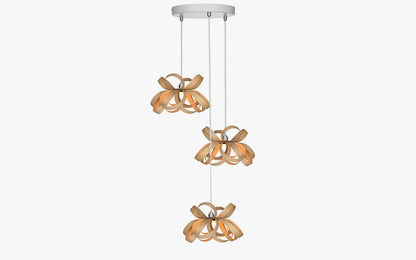 Skipper Pendant Small - Trio Cluster - oak wood