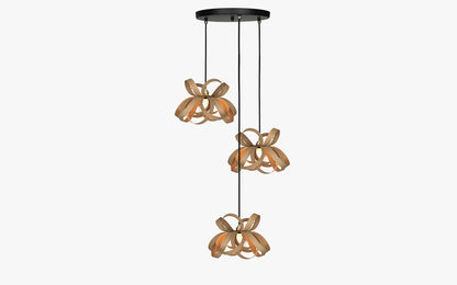 Skipper Pendant Small - Trio Cluster - oak wood