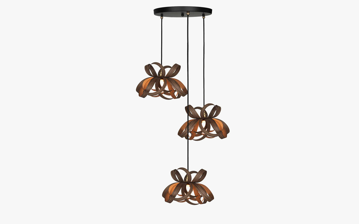 Skipper Pendant Small - Trio Cluster - oak wood