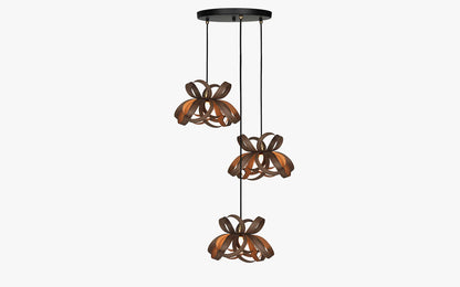 Skipper Pendant Small - Trio Cluster - oak wood