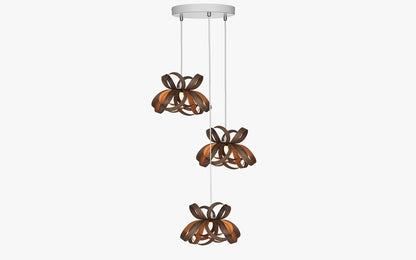 Skipper Pendant Small - Trio Cluster - oak wood