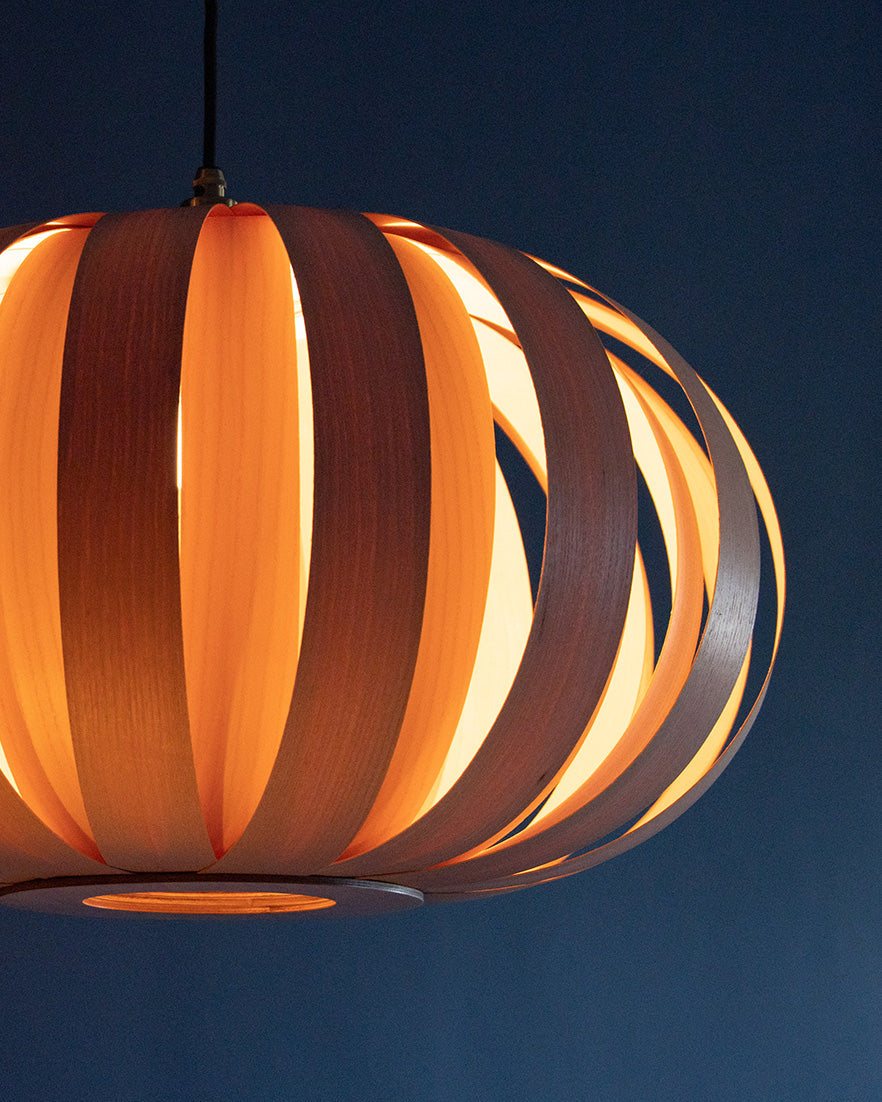 Urchin Pendant - oak wood