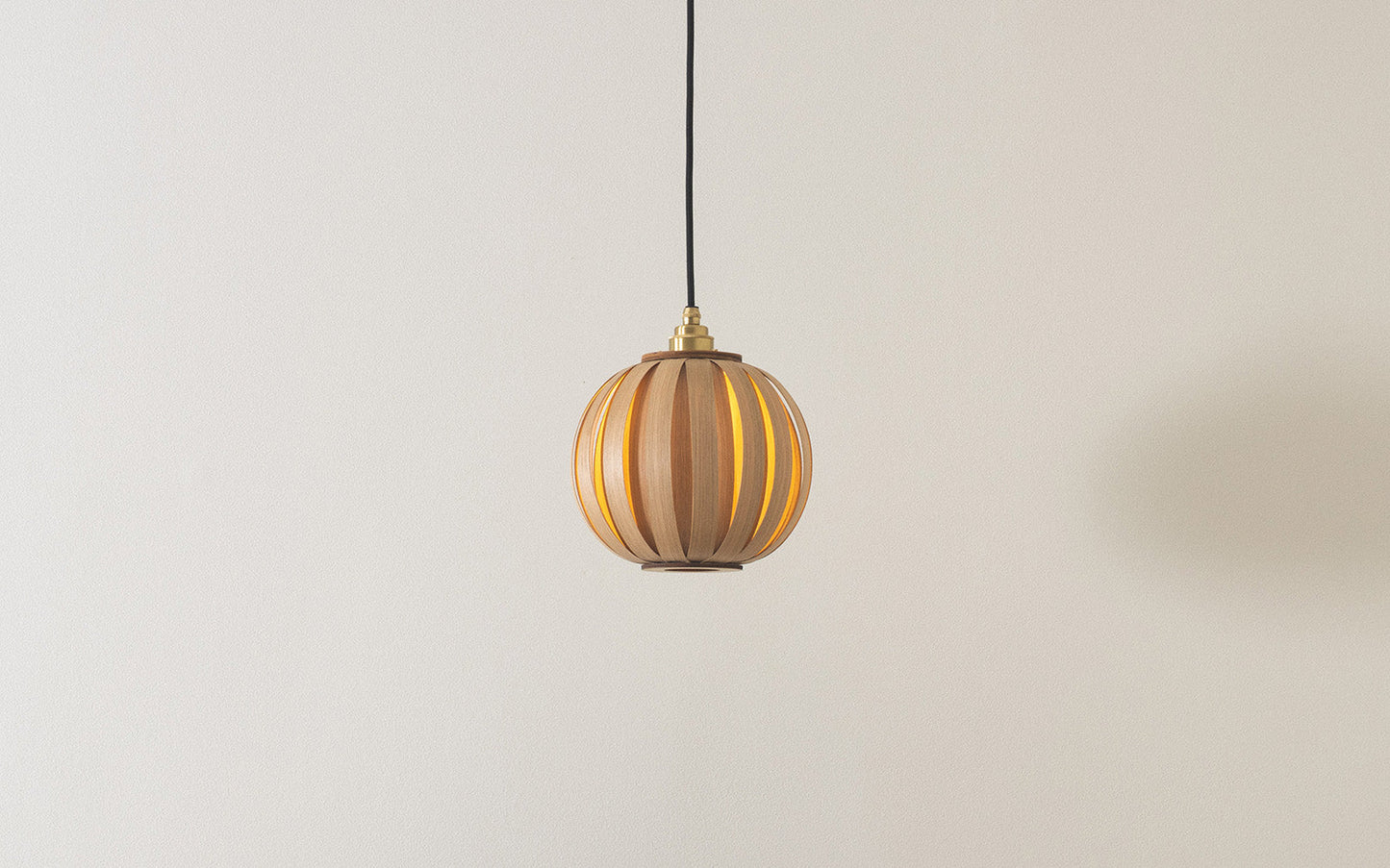 Urchin Globe Pendant - oak wood