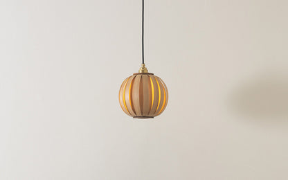 Urchin Globe Pendant - oak wood