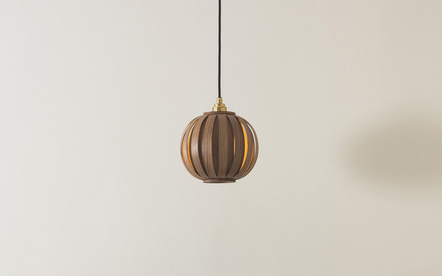 Urchin Globe Pendant - oak wood