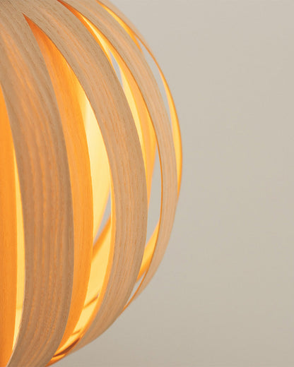 Urchin Globe Pendant - oak wood